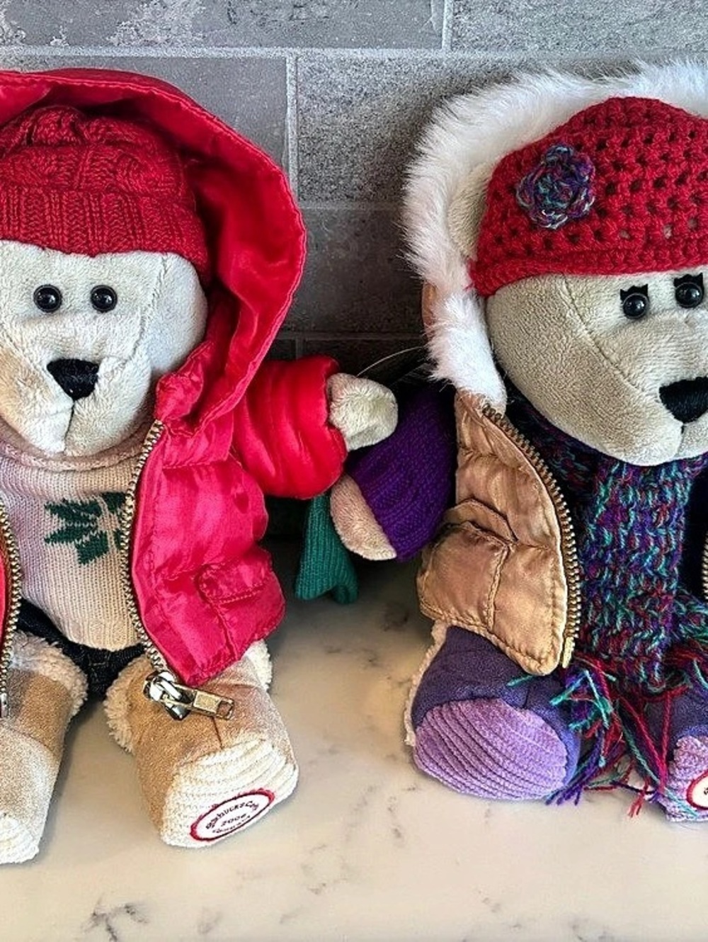 Starbucks Bearista Bear Bearista Teddy Bear Set Red & Purple NWT